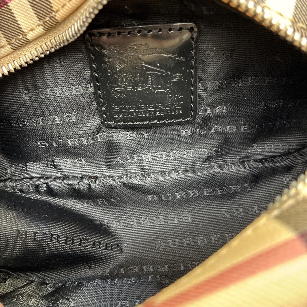 Burberry Cosmetic Bag Nova Check Black Trim Make Up Skincare Pouch NEW